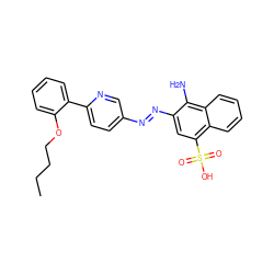 CCCCOc1ccccc1-c1ccc(/N=N/c2cc(S(=O)(=O)O)c3ccccc3c2N)cn1 ZINC000201508861