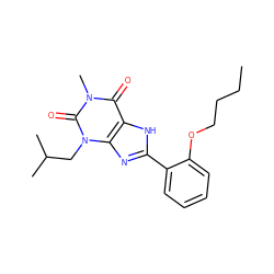 CCCCOc1ccccc1-c1nc2c([nH]1)c(=O)n(C)c(=O)n2CC(C)C ZINC000013818328