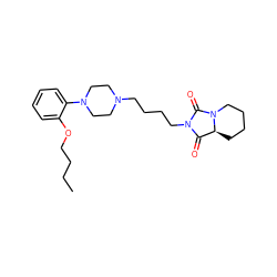 CCCCOc1ccccc1N1CCN(CCCCN2C(=O)[C@@H]3CCCCN3C2=O)CC1 ZINC000013861491