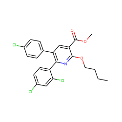 CCCCOc1nc(-c2ccc(Cl)cc2Cl)c(-c2ccc(Cl)cc2)cc1C(=O)OC ZINC000028333643