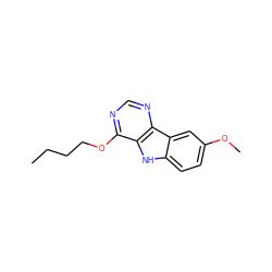 CCCCOc1ncnc2c1[nH]c1ccc(OC)cc12 ZINC000101512062