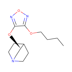 CCCCOc1nonc1O[C@@H]1CN2CCC1CC2 ZINC000013777589