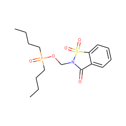 CCCCP(=O)(CCCC)OCN1C(=O)c2ccccc2S1(=O)=O ZINC000013602813