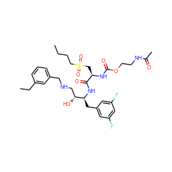 CCCCS(=O)(=O)C[C@@H](NC(=O)OCCNC(C)=O)C(=O)N[C@@H](Cc1cc(F)cc(F)c1)[C@H](O)CNCc1cccc(CC)c1 ZINC000028817418