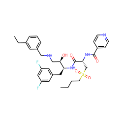 CCCCS(=O)(=O)C[C@@H](NC(=O)c1ccncc1)C(=O)N[C@@H](Cc1cc(F)cc(F)c1)[C@H](O)CNCc1cccc(CC)c1 ZINC000028817357