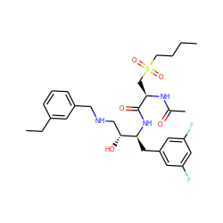 CCCCS(=O)(=O)C[C@@H](NC(C)=O)C(=O)N[C@@H](Cc1cc(F)cc(F)c1)[C@H](O)CNCc1cccc(CC)c1 ZINC000028817334