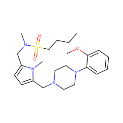 CCCCS(=O)(=O)N(C)Cc1ccc(CN2CCN(c3ccccc3OC)CC2)n1C ZINC000013743843