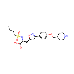 CCCCS(=O)(=O)N[C@@H](C[C@@H]1CC(c2ccc(OCC3CCNCC3)cc2)=NO1)C(=O)O ZINC000013760796