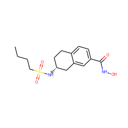 CCCCS(=O)(=O)N[C@@H]1CCc2ccc(C(=O)NO)cc2C1 ZINC000113847557