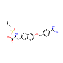 CCCCS(=O)(=O)N[C@H](Cc1ccc2cc(OCc3ccc(C(=N)N)cc3)ccc2c1)C(=O)O ZINC001772619045