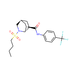 CCCCS(=O)(=O)N1C[C@H]2CC[C@H]1[C@H](C(=O)Nc1ccc(C(F)(F)F)cc1)C2 ZINC000101283322