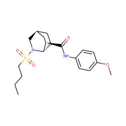 CCCCS(=O)(=O)N1C[C@H]2CC[C@H]1[C@H](C(=O)Nc1ccc(OC)cc1)C2 ZINC000101283311