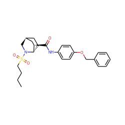 CCCCS(=O)(=O)N1C[C@H]2CC[C@H]1[C@H](C(=O)Nc1ccc(OCc3ccccc3)cc1)C2 ZINC000100752117