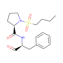 CCCCS(=O)(=O)N1CCC[C@@H]1C(=O)N[C@H](C=O)Cc1ccccc1 ZINC000036287405