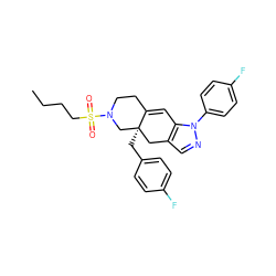 CCCCS(=O)(=O)N1CCC2=Cc3c(cnn3-c3ccc(F)cc3)C[C@@]2(Cc2ccc(F)cc2)C1 ZINC000029128339