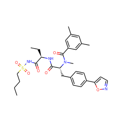 CCCCS(=O)(=O)NC(=O)[C@@H](CC)NC(=O)[C@@H](Cc1ccc(-c2ccno2)cc1)N(C)C(=O)c1cc(C)cc(C)c1 ZINC000026295078