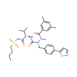 CCCCS(=O)(=O)NC(=O)[C@@H](NC(=O)[C@@H](Cc1ccc(-c2ccno2)cc1)N(C)C(=O)c1cc(C)cc(C)c1)C(C)C ZINC000003942097