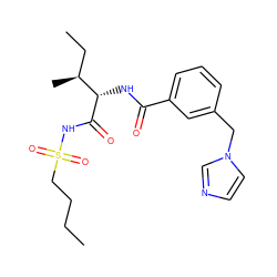 CCCCS(=O)(=O)NC(=O)[C@@H](NC(=O)c1cccc(Cn2ccnc2)c1)[C@@H](C)CC ZINC000103230372