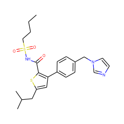 CCCCS(=O)(=O)NC(=O)c1sc(CC(C)C)cc1-c1ccc(Cn2ccnc2)cc1 ZINC000006467615