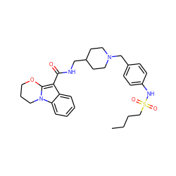 CCCCS(=O)(=O)Nc1ccc(CN2CCC(CNC(=O)c3c4n(c5ccccc35)CCCO4)CC2)cc1 ZINC000299824653