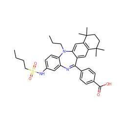 CCCCS(=O)(=O)Nc1ccc2c(c1)N=C(c1ccc(C(=O)O)cc1)c1cc3c(cc1N2CCC)C(C)(C)CCC3(C)C ZINC000028824148