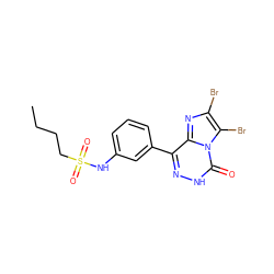 CCCCS(=O)(=O)Nc1cccc(-c2n[nH]c(=O)n3c(Br)c(Br)nc23)c1 ZINC000001893689