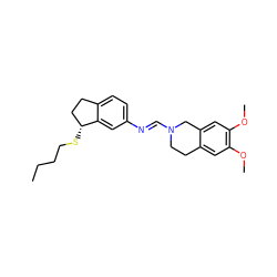 CCCCS[C@@H]1CCc2ccc(/N=C/N3CCc4cc(OC)c(OC)cc4C3)cc21 ZINC000101118093