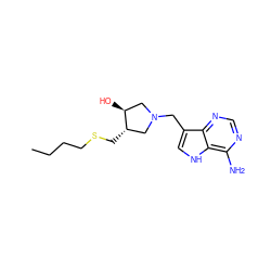 CCCCSC[C@H]1CN(Cc2c[nH]c3c(N)ncnc23)C[C@@H]1O ZINC000013648011