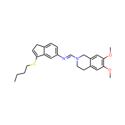 CCCCSC1=CCc2ccc(/N=C/N3CCc4cc(OC)c(OC)cc4C3)cc21 ZINC000101103239