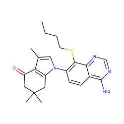 CCCCSc1c(-n2cc(C)c3c2CC(C)(C)CC3=O)ccc2c(N)ncnc12 ZINC000084603767