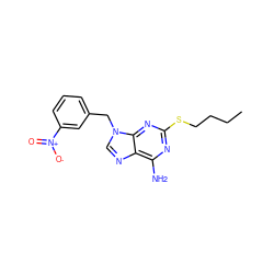 CCCCSc1nc(N)c2ncn(Cc3cccc([N+](=O)[O-])c3)c2n1 ZINC000040918340