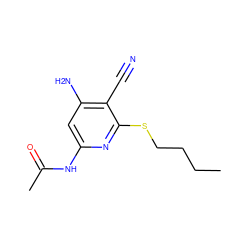 CCCCSc1nc(NC(C)=O)cc(N)c1C#N ZINC000014960182