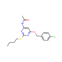 CCCCSc1nc(NC(C)=O)cc(OCc2ccc(Cl)cc2)n1 ZINC000029131791