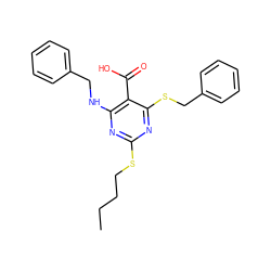 CCCCSc1nc(NCc2ccccc2)c(C(=O)O)c(SCc2ccccc2)n1 ZINC000035819842