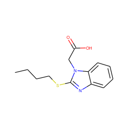 CCCCSc1nc2ccccc2n1CC(=O)O ZINC000002481765