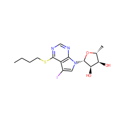 CCCCSc1ncnc2c1c(I)cn2[C@@H]1O[C@H](C)[C@@H](O)[C@H]1O ZINC000013809473