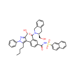 CCCCc1c(-c2ccc(C(=O)NS(=O)(=O)c3ccc4ccccc4c3)cc2C(=O)N2Cc3ccccc3C[C@H]2CO)c(CO)nn1-c1ccccc1 ZINC000084669124