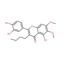 CCCCc1c(-c2ccc(O)c(O)c2)oc2cc(OC)c(OC)c(O)c2c1=O ZINC000002014147