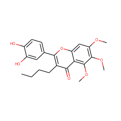 CCCCc1c(-c2ccc(O)c(O)c2)oc2cc(OC)c(OC)c(OC)c2c1=O ZINC000013822655