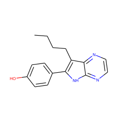 CCCCc1c(-c2ccc(O)cc2)[nH]c2nccnc12 ZINC000002540737