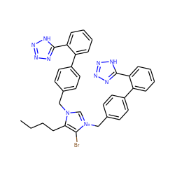 CCCCc1c(Br)[n+](Cc2ccc(-c3ccccc3-c3nnn[nH]3)cc2)cn1Cc1ccc(-c2ccccc2-c2nnn[nH]2)cc1 ZINC000095589778