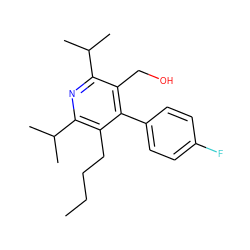 CCCCc1c(C(C)C)nc(C(C)C)c(CO)c1-c1ccc(F)cc1 ZINC000013437710