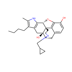 CCCCc1c(C)[nH]c2c1C[C@@]1(O)[C@H]3Cc4ccc(O)c5c4[C@@]1(CCN3CC1CC1)[C@H]2O5 ZINC000013762972