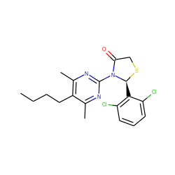 CCCCc1c(C)nc(N2C(=O)CS[C@H]2c2c(Cl)cccc2Cl)nc1C ZINC000040973273