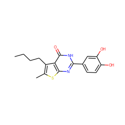 CCCCc1c(C)sc2nc(-c3ccc(O)c(O)c3)[nH]c(=O)c12 ZINC000096907904