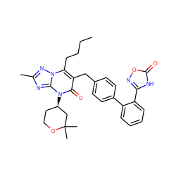 CCCCc1c(Cc2ccc(-c3ccccc3-c3noc(=O)[nH]3)cc2)c(=O)n([C@@H]2CCOC(C)(C)C2)c2nc(C)nn12 ZINC000096178257