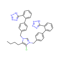 CCCCc1c(Cl)[n+](Cc2ccc(-c3ccccc3-c3nnn[nH]3)cc2)cn1Cc1ccc(-c2ccccc2-c2nnn[nH]2)cc1 ZINC000095586489