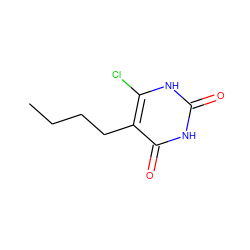 CCCCc1c(Cl)[nH]c(=O)[nH]c1=O ZINC000014972722