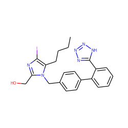 CCCCc1c(I)nc(CO)n1Cc1ccc(-c2ccccc2-c2nnn[nH]2)cc1 ZINC000038433344