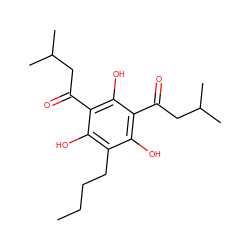 CCCCc1c(O)c(C(=O)CC(C)C)c(O)c(C(=O)CC(C)C)c1O ZINC000040933513